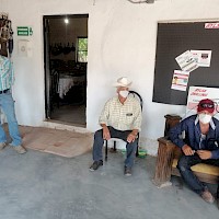 Waiting area for COVID 19 tests at main drilling site office